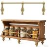 VIIGUIY Ringhiera Di Protezione Scaffali Ottone Spazzolato Tappi Terminali, Ringhiera Decorativa Vintage Metallo, Barriera Tubolare Rotonda Scaffali(Style A,60cm/23.6in)
