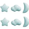 HDJNal 6 pomelli in ceramica per bambini - Pomelli blu per ante di armadietti, maniglie decorative per armadietti, con viti, per camera dei bambini, camera da letto, mobili e cassetti