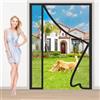 WLMLDM Zanzariera Magnetica Porta Nero 120x280cm Ultima Versione di Tenda Zanzariera con Magneti Apertura Laterale Autoadesiva Traspirante per Esterno Balcone Soggiorno Terrazza