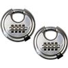 HMF - 2 x 3502-09 Lucchetto circolare, combinazione a 4 cifre, 7 x 7 x 2,4 cm