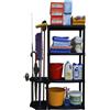 INTEC - Scaffale di Riordinamento 4 Ripiani Nero Modulabile in Polipropilene Resistente per Garage e Buanderia