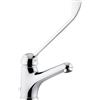 BAGNOCLIC - Miscelatore Rubinetto Lavabo Professionale | Leva Clinica Ergonomica | Ideale per Ristorazione e Comunità | Design Elegante in Ottone Cromato, Ottone
