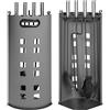 tectake® Attrezzi camino, Accessori casa e caminetto, Set 5 pz porta attrezzi, Paletta, Scopetta, Pinza, Trespolo, Attizzatoio, Impugnatura acciaio, Ideale Camino a legna, Stufa - Grigio