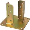 bricoleva.it Portapilastro con Angolari per Travi Gazebo - Staffa di Supporto per Pilastri - Base Tropicalizzata Zincata Gialla - In Differenti Dimensioni - 16x16 cm