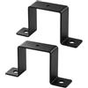 Homefurnishmall Morsetto per tubo quadrato, staffa per connettore a forma di U, staffa di fissaggio a parete per palo di recinzione adatta per tubi dell'acqua, ringhiera per balcone, ringhiera per scale (2 pezzi