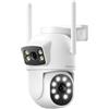 Camcamp 2.5K Videosorveglianza Wifi Esterno, 1PC PTZ Doppia Lente, 0 Canone mensile, 4MP Visione Notturna a Colori, Seguimiento Automático Movimento, 2 Vie Parla, 2.4G/5G WiF