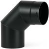 FORTUNATO Curva Angolare 90° per Stufa a Pellet, Acciaio 20/10, Nero Opaco, Innesto Rapido, Diametri 150mm / 180 mm (Ø 180 mm)