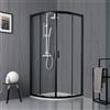 Kiamami Valentina - Box doccia semicircolare cristallo trasparente e profilo nero opaco | City