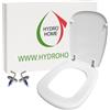 HYDRO HOME - Tavoletta WC Copriwater Squadrato HH301 Fissaggio dal'alto Compatibile con Vari Modelli con le Stesse Misure, Coperchio Water Sedile WC con Cerniere Regolabili, Coperchio WC