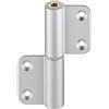 Gedotec - Cerniera per porta a vite, in alluminio, per sanitari, cabine per WC e divisori, in alluminio anodizzato, spessore 3 mm, 1 pezzo