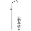 JOHO Colonna Doccia Acciaio Inox senza Miscelatore, Accessorio per Sistema Doccia, Compatibile con Fori Esistenti, Asta Doccia Saliscendi 69-111 cm con Adattatore, Cromo