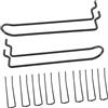 Housoutil Ganci per Pannello Forato Utensili, Acciaio Inox, 10 Pezzi, Nero | Design a Doppio Filo Ispessito, Installazione Semplice, per Utensili e Pannello Forato, Supermercati e Negozi