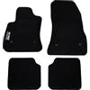 Lupex Shop TP-500 Tappetini Auto Compatibili 500 | In Moquette Nera | Logo Ricamato | Tappeti Sagomati Strappo e Clip | Versione 500-500L - 500x | Accessori Interni Auto (500L con 4 clip)