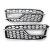 COTUND 1 paio di griglie di copertura for paraurti anteriore auto a nido d'ape, compatibili con Audi S5 A5 S-Lines paraurti 2013-2016(Chrome Silver)