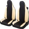 Lupex Shop Coprisedili auto compatibili con Smart fortwo, 450 451 e 453, Made in Italy, Tessuto Policotone (Nero - Beige) SL