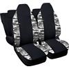 Lupex Shop Coprisedili auto compatibili con Smart ForFour, Made in Italy, tessuto poliestere, set sedili completi anteriori e posteriori (Nero - Mimetico Grigio)