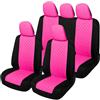 Auto Accessori Lupex - A23 - Set 9 pezzi Coprisedili universali per auto, colore Rosa Nero, kit per sedili anteriori posteriori e poggiatesta