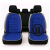 Auto Accessori Lupex Coppia di schienali universali, coprisedili anteriori, kit 2 pezzi con 92 sfere massaggianti per sedili auto furgone autobus camion sedia ufficio (Royal + Coprivolante e cinture)