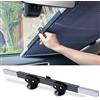 OlurgA12 Parasole Auto Parabrezza, Visiera Protezione Solare Parabrezza Automatico Retrattile con Protezione a Ventosa, Tenda con Protezione UV