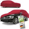 WALSER Premium Telo Copriauto da Interno Stretch Plus - Elasticizzato e Antipolvere, Morbido per Uso Interno, Copertura Protettiva per Auto Station Wagon, Misura 5, Rosso