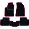 Union Textile UNION Tappetini su misura realizzati per FORD B-MAX dal 2012 al 2017 in moquette di qualita Nero con bordo Rosa