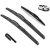 Autopixl Set spazzole tergicristallo compatibile con Nissan Note E12 MK2 2014-2019 Parabrezza anteriore Parabrezza Lunotto posteriore 241412 Rondella spazzole 2014 2015 (Color : Front Rear, Size : LHD)