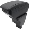 KAERGK Scatola Bracciolo a Doppio Strato per Hyundai i10 2007-2019, Console Centrale con Portaoggetti, Portabicchieri e 4 Porte USB, Accessori per Bracciolo Nero