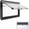 DIFU Finestra per Camper 900 x 500 mm a 70° con Zanzariera e Tenda Avvolgibile Integrata, Finestra Laterale E13 per Roulotte e Furgoni