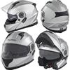 A-Pro Casco Modulare Apribile Moto Touring Sport Visiera Parasole Argento L