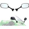 HOKUOTOLITE Specchietti Retrovisori Moto per Kawasaki Ninja ZX6R 2005-2008 ZX10R 2004-2010, Accessori Moto Sportiva,Nero