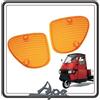 Generico KIT COPPIA DUE TRASPARENTE PLASTICA PLASTICHE GEMMA GEMME VETRINO VETRINI FRECCIA FRECCE INDICATORE DI DIREZIONE ANTERIORE PER PIAGGIO APE 50 TUTTI I MODELLI (1996-2020)