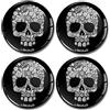 SkinoEu® 4 x 60mm Adesivi Resinati 3D Gel Stickers Auto Coprimozzo Universale Logo Silicone Autoadesivo Stemma Adesivo Copricerchi Tappi Ruote Cranio Flori A 8060