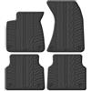 Gledring Tappetini in Gomma Compatibile con Audi A8 (4H) 2010-2017 (Profilo T 4-Parti + Clip di Montaggio)