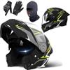 GAORUTO Casco Integrale Da Moto Omologato ECE 22.06, Casco Modulare Da Moto Con Doppia Visiera Per Adulti, Uomo E Donna D,55-61CM
