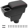 KAERGK Braccioli auto per Renault Dacia Duster I 2010-2015 Console centrali per auto Doppio spazio con portabevande Facile da montare, comoda e resistente pelle nera (linea rossa)