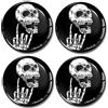 SkinoEu® 4 x 60mm Adesivi Resinati 3D Gel Stickers Auto Coprimozzo Universale Logo Silicone Autoadesivo Stemma Adesivo Copricerchi Tappi Ruote Cranio Teschio Skull Heavy Metal A 2760