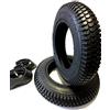 Rolko Sedia a rotelle Pneumatici 2 Pezzi 3.00-8, Nero + 2 Pezzi Tubo valvola di Angolo, Blocco Spessi Profilo, Stabile 4 PR Pneumatici