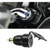 NICOLIE Alimentatore Moto Dual USB Caricabatterie Ricambi compatibili con BMW R1250GS Ducati Monster 696 848 Scrambler 800 1100 Multistrada 1200 - Nero
