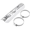 Madezz Scudo Termico Marmitta Moto Scudo Tubo di Scarico Universale per Motocicletta Protezione Terminale Paracalore Coperchio Marmitta Protezione Marmitta Moto Coperchio Fisso con 2 Morsetti (Argento)
