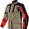 Dainese Alligator Tex Jacket, Giacca Moto con Membrana Idrorepellente, Uomo, Noce/Nero/Rosso Lava, 48