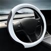 LKWLIKEI Coprivolante in nappa, ultra sottile, per Tesla Model 3/Y, design antiscivolo, accessorio per modificare gli interni dell'auto (bianco)