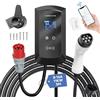 AFYEEV 5M EV Caricabatterie con Smart App 16A Tipo 2 11KW Wallbox Cavo di Ricarica, Staffa Caricabatterie Controllo Applicazione & Spina Trifase CEE