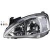 Johns Proiettore alogeno adatto per Opel Corsa C 09/2000-06/2003 Lampadina sinistra