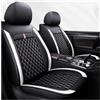 Generic Coprisedili Auto Universale Per Renault Captur Captur 2 2000-2024 2025 2026, Copri Sedile Auto PU In Pelle，Impermeabile Traspirante Resistente All'usura，A(Black white)