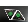 AZgraphishop KIt 2 STICKERS ADESIVI 3D RESINATI COMPATIBILE CON ALFA ROMEO QUADRIFOGLIO JTDM A-148 (Verde, 9 cm)
