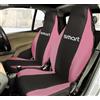 Rebeca Shop® Coprisedili Auto Compatibili per Smart | Made in Italy | Set Copri-sedile Anteriori Coppia (w453 - Terza Serie, Nero/Rosa)