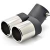 AVFORA Tubo Scarico Auto 1 pezzo Per Chevrolet, Per Cruze, Per Aveo 2009, 2010, 2011, 2012, 2013, Terminale Di Scarico Per Auto Con Doppio Terminale Curvo.(Sliver)