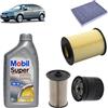 OP Kit tagliando 4 filtri + 6L olio Mobil FE 5W30 per Ford Focus II 1.8 TDCi gasolio 2004-2013