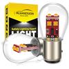 Ruiandsion 2 lampadine LED 1157 2057 7508 BAY15D Ambra 9V-30V 12V 24V 3535 6SMD LED, Sostituto per luci di retromarcia, frecce e luci posteriori per auto