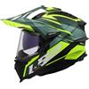 LS2, Casco Moto Cross EXPLORER SPIRE Green H-V Yellow, S